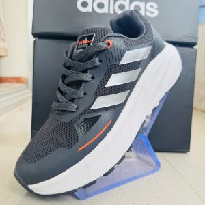 Adidas Dark Grey Black Silver Running Sneakers Lightweight & Comfortable for Everyday Wear